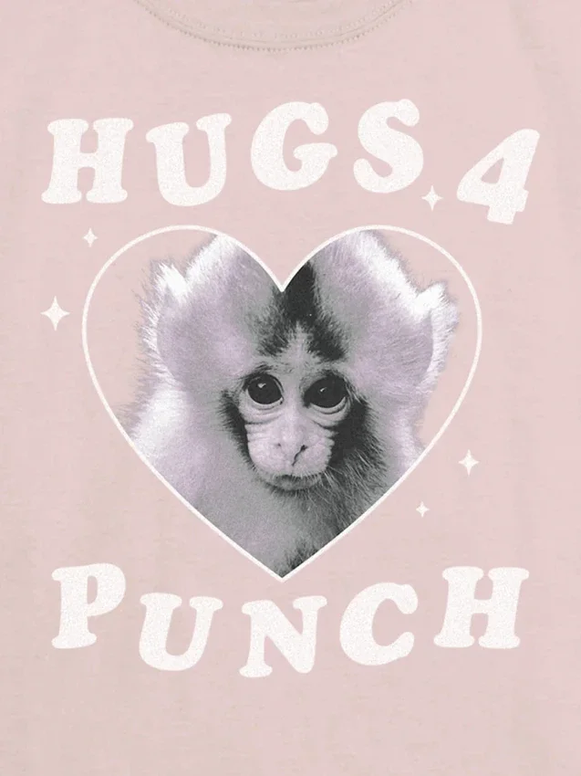 T-shirt per bambini con grafica “Punch the Monkey”