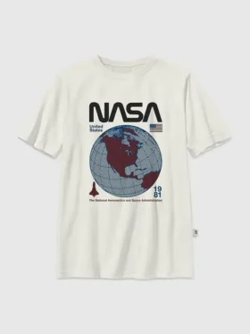 T-shirt per bambini con grafica retro del globo della NASA