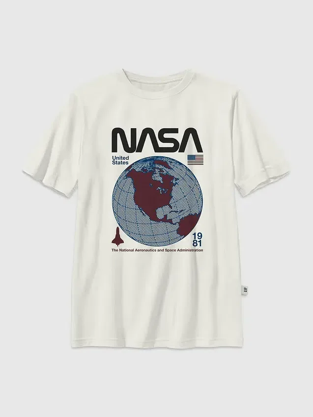 T-shirt per bambini con grafica retro del globo della NASA