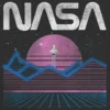 T-shirt per bambini con grafica spaziale "NASA" in colori pastello