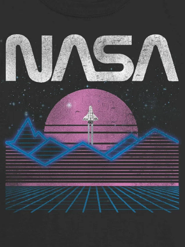 T-shirt per bambini con grafica spaziale "NASA" in colori pastello