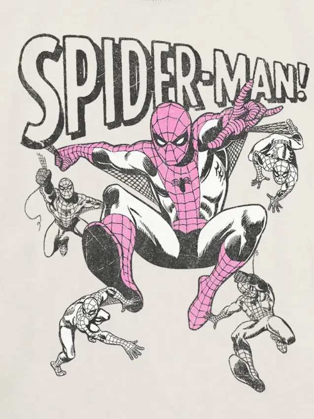 T-shirt per bambini con grafica “Spider-Man in pose vintage”