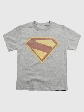 T-shirt per bambini con grafica Superman 2025 a tutto colore in stile distressed