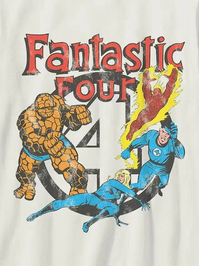 T-shirt per bambini con grafica vintage dei Fantastici Quattro