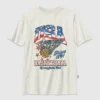 T-shirt per bambini con grafica vintage sul basket