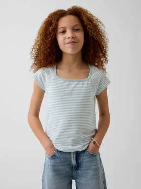 T-shirt per bambini con scollo quadrato
