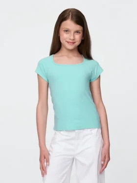 T-shirt per bambini con scollo quadrato