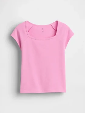 T-shirt per bambini con scollo quadrato