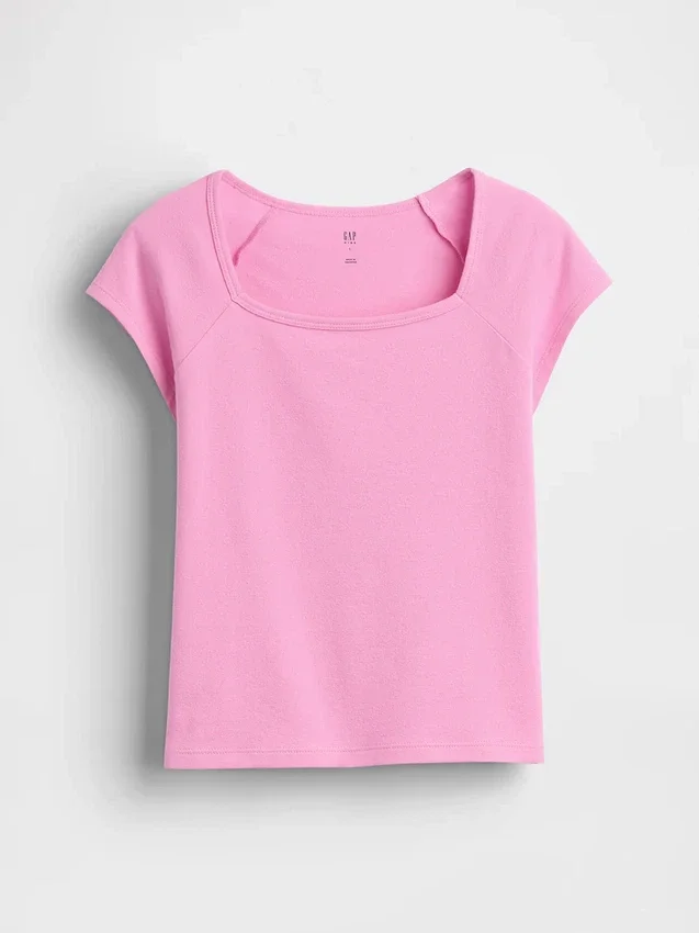 T-shirt per bambini con scollo quadrato