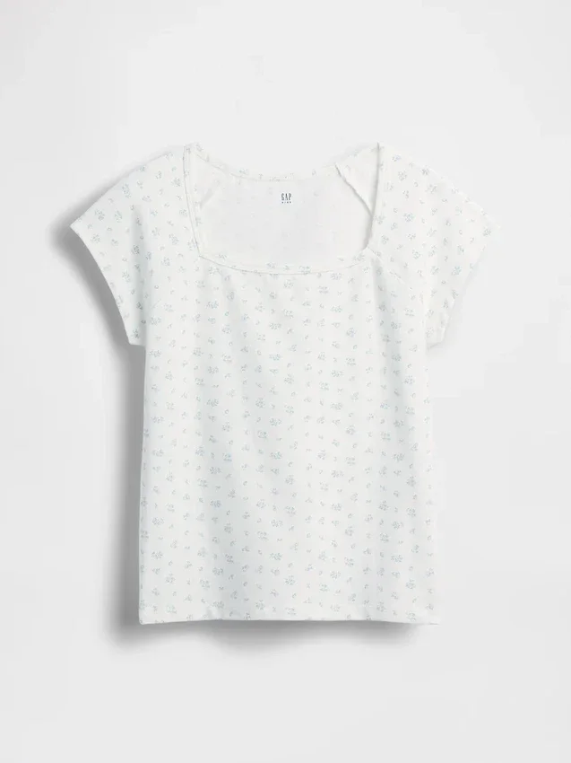 T-shirt per bambini con scollo quadrato