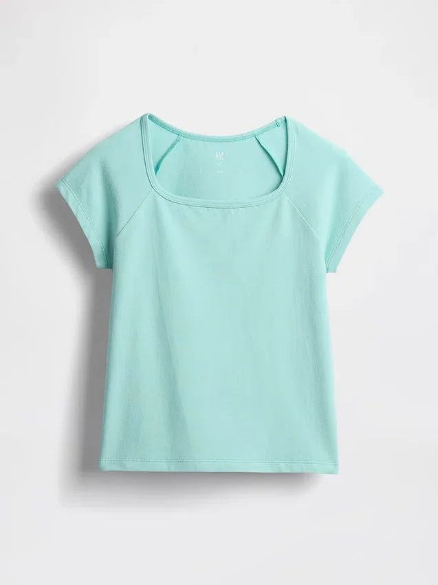 T-shirt per bambini con scollo quadrato
