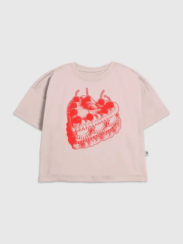 T-shirt per bambini con stampa "Vintage Heart Cake"