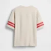 T-shirt per bambini in jersey di cotone pesante con logo e cuciture oversize