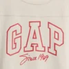 T-shirt per bambini in jersey di cotone pesante con logo e cuciture oversize