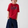 T-shirt per bambini in jersey di cotone pesante, vestibilità comoda, con Gap Logo