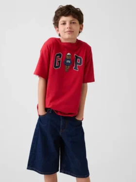 T-shirt per bambini in jersey di cotone pesante, vestibilità comoda, con Gap Logo
