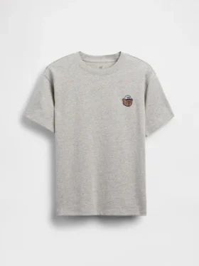 T-shirt per bambini in jersey di cotone pesante, vestibilità comoda, con Gap Logo