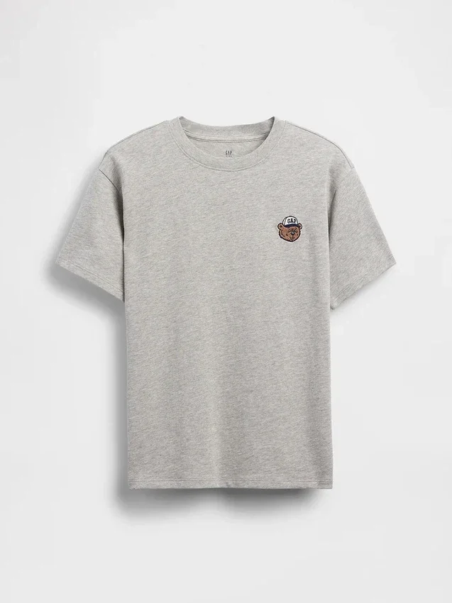 T-shirt per bambini in jersey di cotone pesante, vestibilità comoda, con Gap Logo