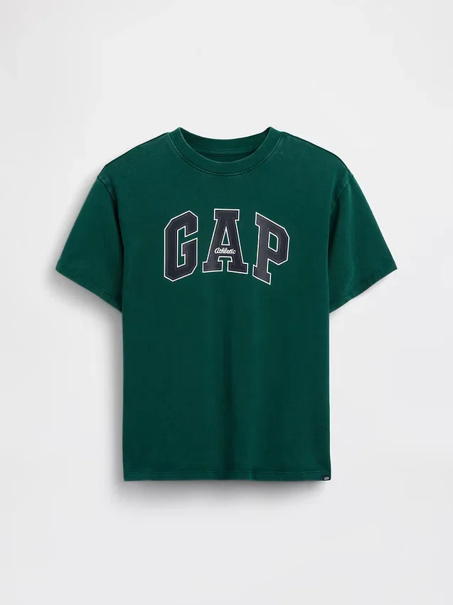 T-shirt per bambini in jersey di cotone pesante, vestibilità comoda, con Gap Logo