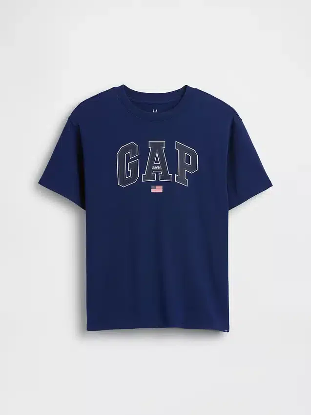 T-shirt per bambini in jersey di cotone pesante, vestibilità comoda, con Gap Logo