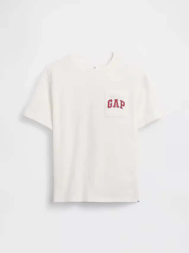 T-shirt per bambini in jersey di cotone pesante, vestibilità comoda, con Gap Logo