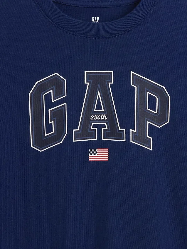 T-shirt per bambini in jersey di cotone pesante, vestibilità comoda, con Gap Logo