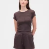 T-shirt pigiama a trama waffle