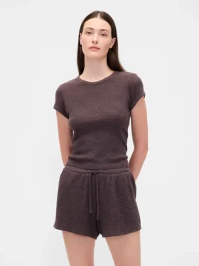 T-shirt pigiama a trama waffle