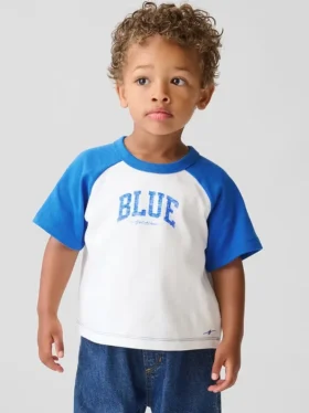 T-shirt raglan "Get Blue" per neonato & bebè