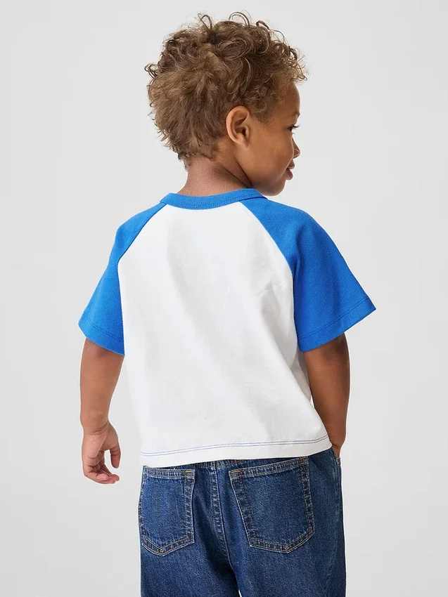 T-shirt raglan "Get Blue" per neonato & bebè
