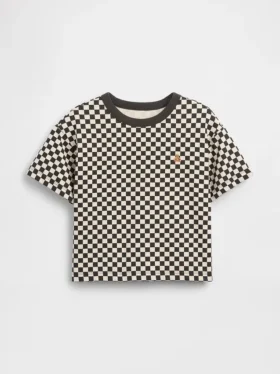 T-shirt squadrata a quadri per neonato & bebè