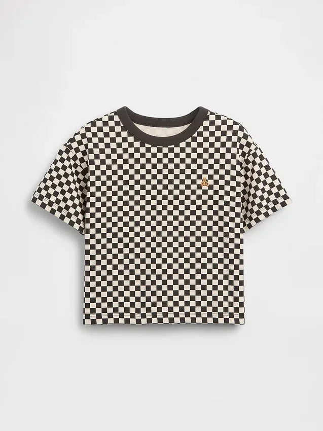 T-shirt squadrata a quadri per neonato & bebè