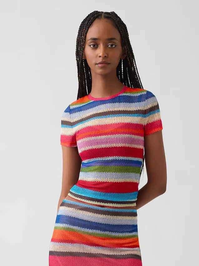 T-shirt trasparente a righe "Happy Stripe" di Gapstudio
