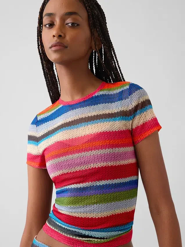 T-shirt trasparente a righe "Happy Stripe" di Gapstudio