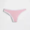 Tanga in cotone biologico elasticizzato con bordi in pizzo