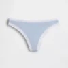 Tanga in cotone biologico elasticizzato con bordi in pizzo