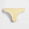 Tanga in cotone biologico elasticizzato con bordi in pizzo