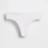 Tanga in cotone biologico elasticizzato con bordi in pizzo