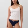Tanga in cotone biologico elasticizzato con logo