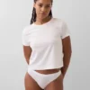 Tanga in cotone biologico elasticizzato con logo