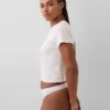 Tanga in cotone biologico elasticizzato con logo