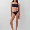 Tanga in cotone biologico elasticizzato con logo