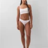 Tanga in cotone biologico elasticizzato con logo