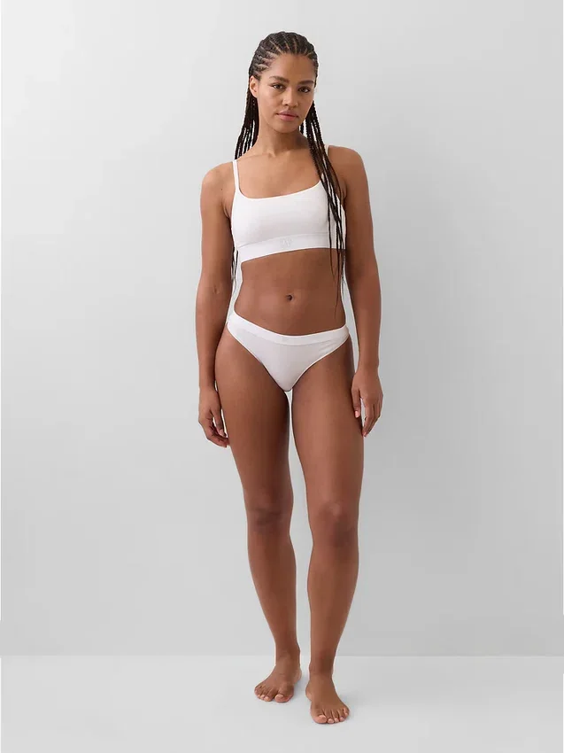 Tanga in cotone biologico elasticizzato con logo
