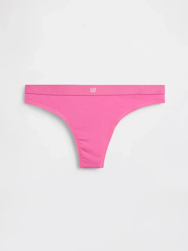 Tanga in cotone biologico elasticizzato con logo