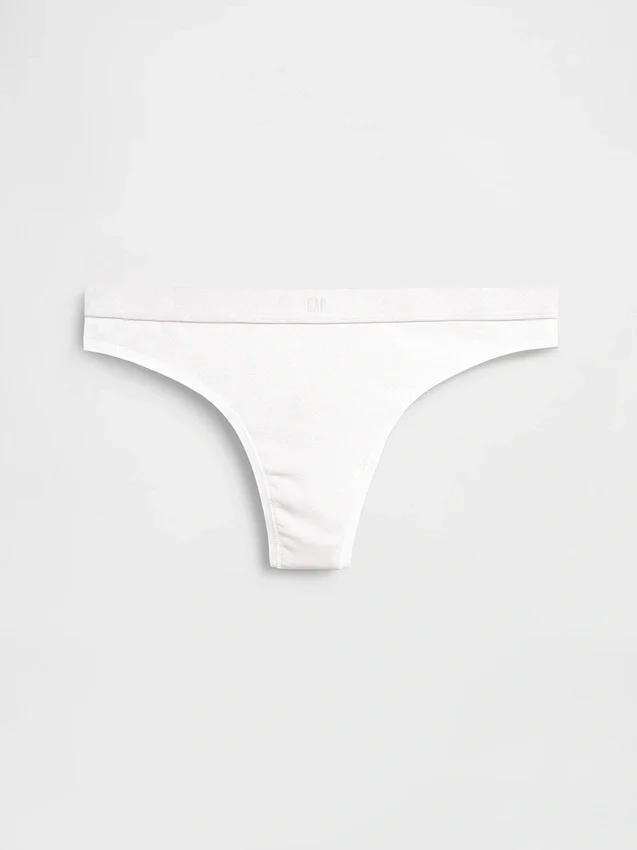 Tanga in cotone biologico elasticizzato con logo