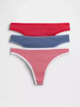 Tanga in cotone biologico elasticizzato (confezione da 3)