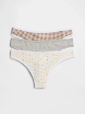 Tanga in cotone biologico elasticizzato (confezione da 3)