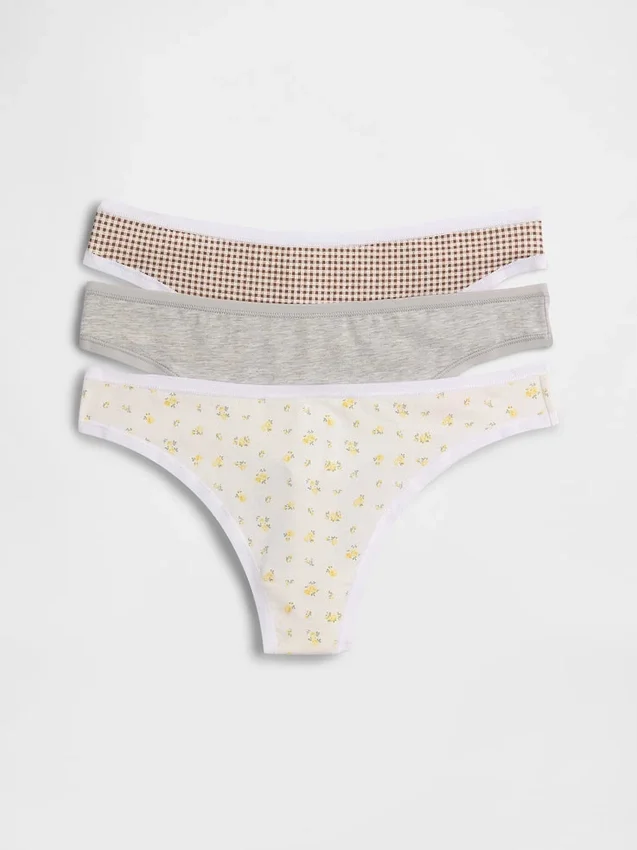Tanga in cotone biologico elasticizzato (confezione da 3)