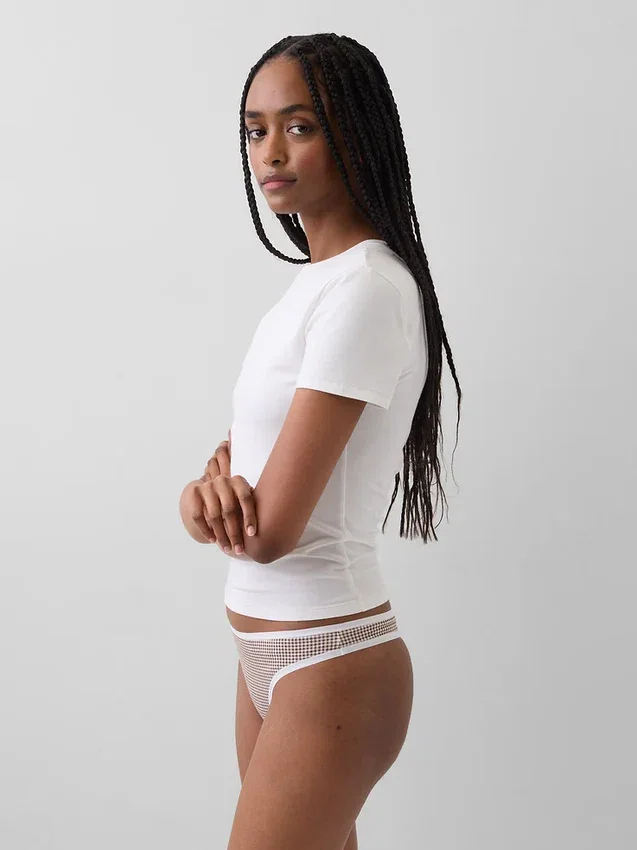 Tanga in cotone elasticizzato biologico